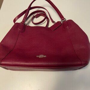 Coach purse in wine color with original bag and box